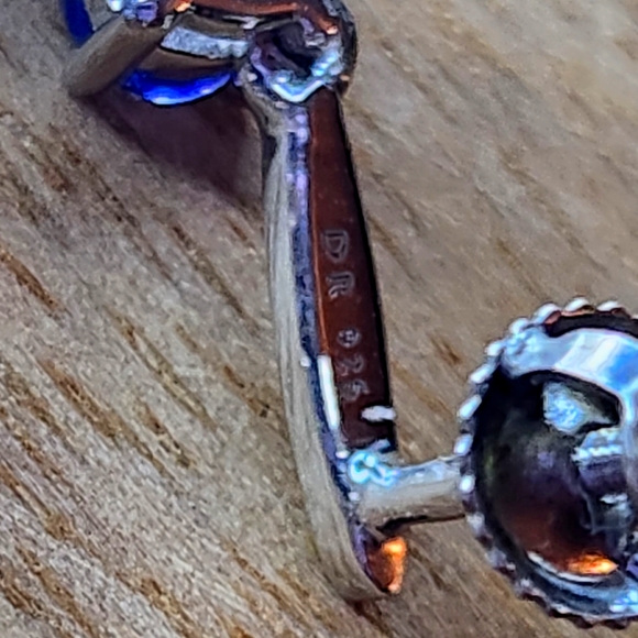 Dazzling Rock Tanzanite Silver (925) Tear Drop Dangle Earrings w/ diamonds NWB - Picture 7 of 15